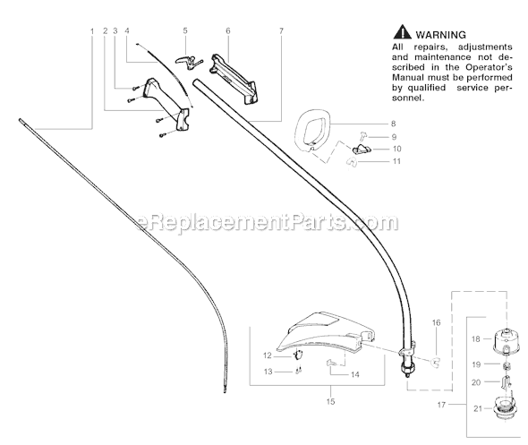 Page B Diagram and Parts List for FEATHERLITEEXTREMEFX25LE Type 3 Weed Eater Trimmer